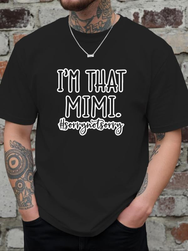 Men's Letter Print Round Neck Tee, Regular Fit Casual Short Sleeve Crew Neck T-Shirt for Daily Wear, Men's Top for All...