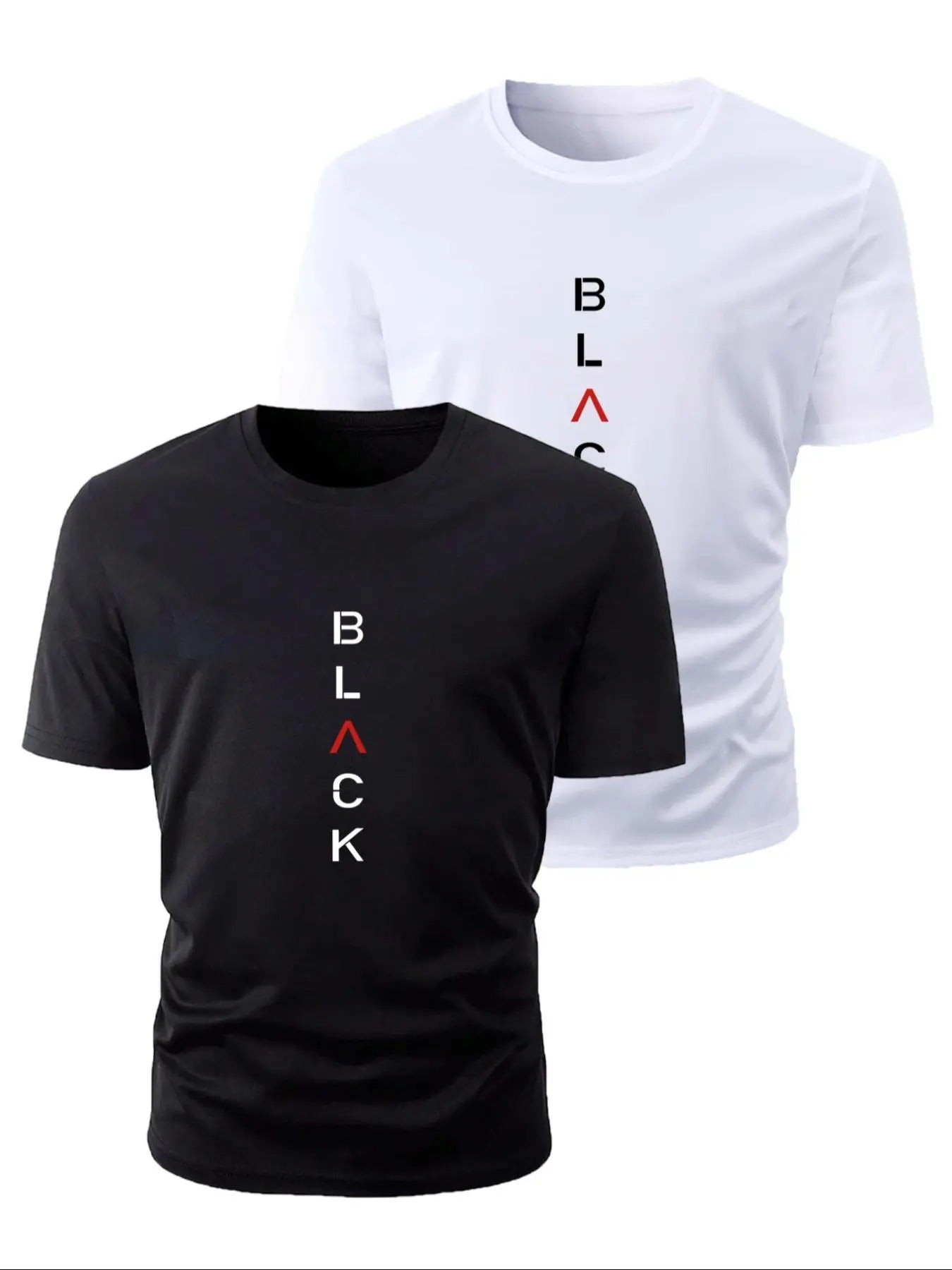 Men's Letter Print Round Neck Tee, Regular Fit Casual Short Sleeve Crew Neck T-Shirt for Daily Wear, Men's Top for Summer...