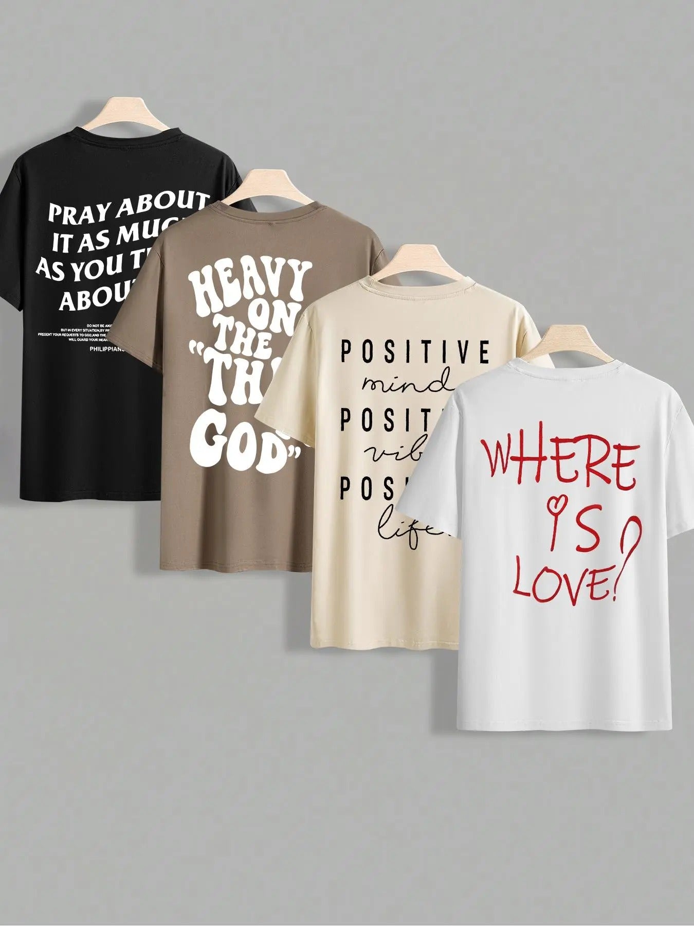 Men's Letter Print Round Neck Tee, Regular Fit Casual Short Sleeve Crew Neck T-shirt for Summer, Men's Top for Daily Wear...