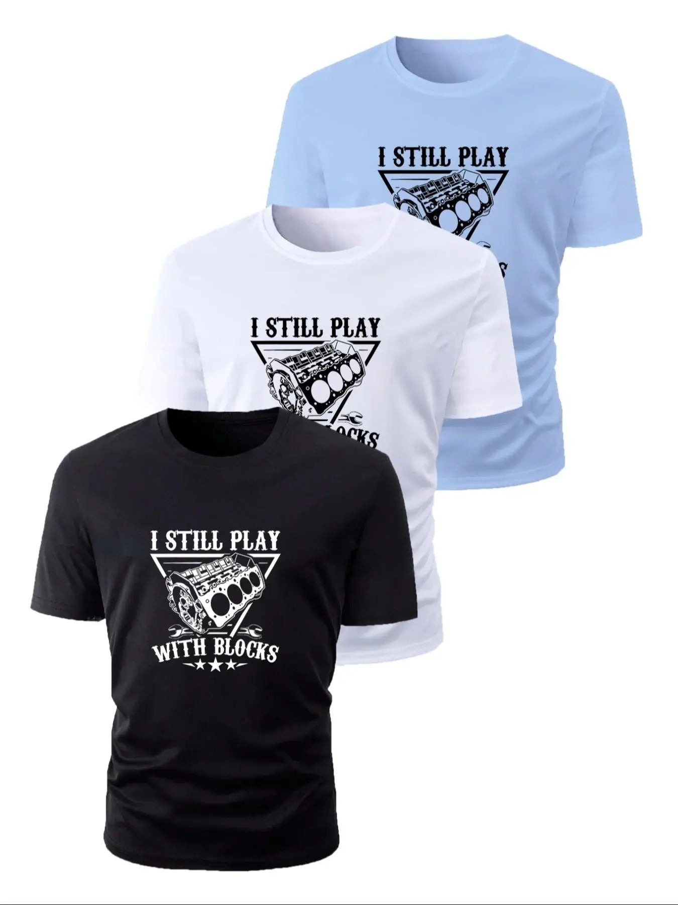 Men's Letter Print Round Neck Tee, Regular Fit Casual Short Sleeve T-shirt, Men's Summer Top for Daily Wear style 03...