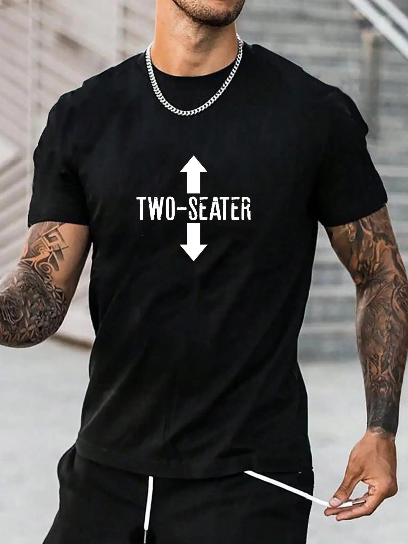 Men's Letter Print Round Neck Tee, Street Fashion Regular Fit Short Sleeve T-Shirt for Daily Outdoor Wear, Casual Comfy...