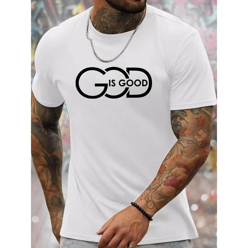 Men's Navy Blue "GOD IS GOOD" Graphic T-Shirt