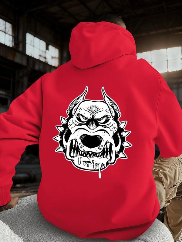 Men's Nordic Viking Wolf Hoodie, Heavy Street Style Sweatshirt, Warrior Print, Casual Gym & Outdoor Wear, Winter Clothing...