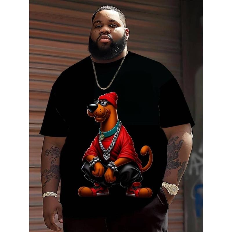 Men's Oversized Hip Hop Graphic Tee Featuring Cartoon Animal Prints For Urban Streetwear Style Hoodie, Sweatshirt