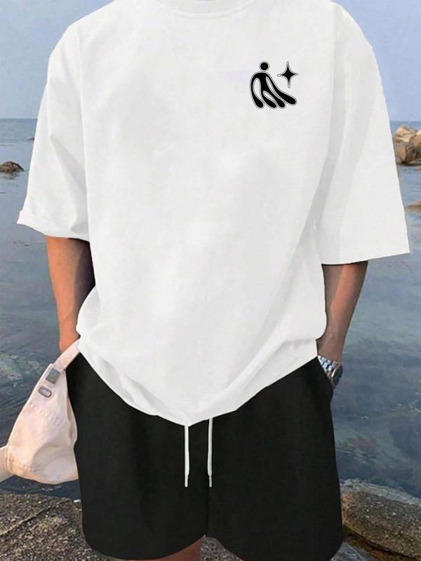 Men's Plain Round Neck Graphic Tee, Regular Fit Casual Short Sleeve Crew Neck T-shirt for Summer, Fashion Men's Top for...
