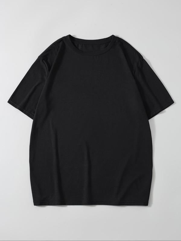 Men's Plain Round Neck Tee, Regular Fit Summer Clothes, Casual Short Sleeve T-shirt for Summer, Men's Top for Daily Wear...
