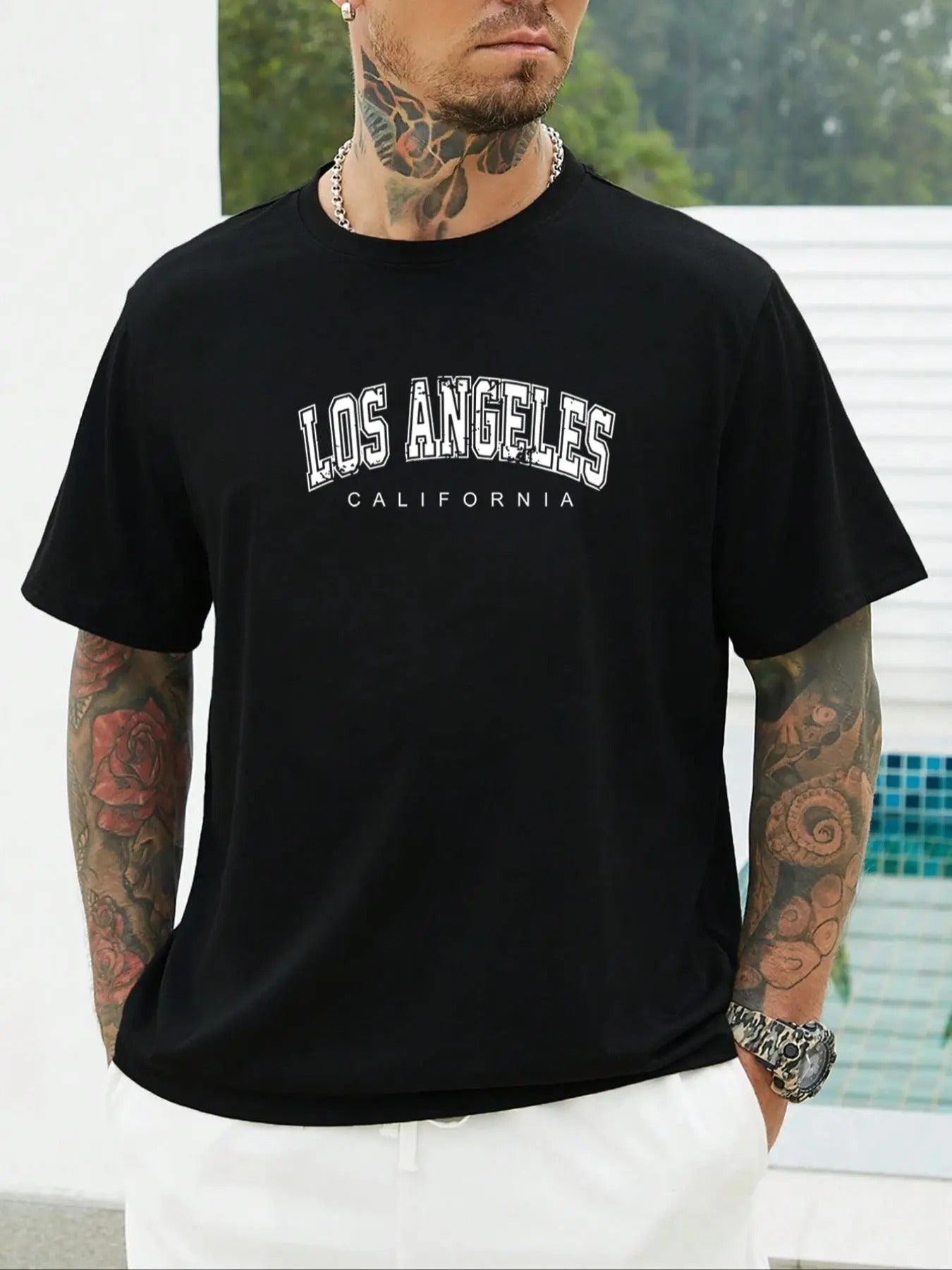 Men's Plus Size Letter Print Round Neck Tee, Casual Short Sleeve Graphic T-shirt, Men's All Seasons Outfit for Daily Wear...
