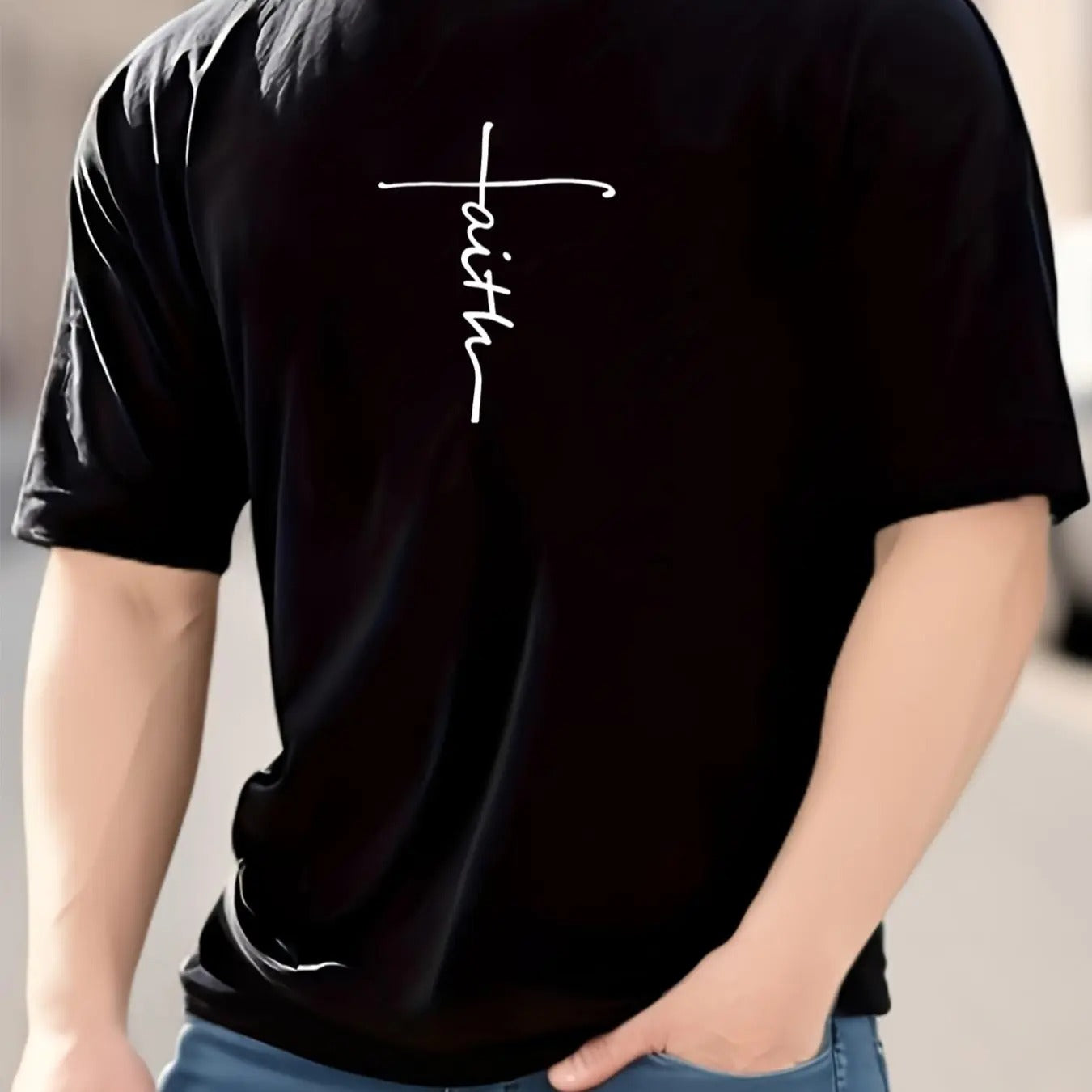 Men's Plus Size Letter Print Round Neck Tee, Casual Short Sleeve Graphic T-shirt, Men's All Seasons Outfit for Daily Wear...