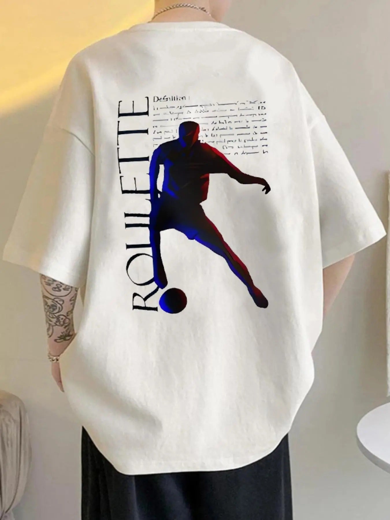 Men's Regular Fit Basketball Player & Letter Print Drop Shoulder Tee, Casual Comfy Round Neck Half Sleeve T-shirt for...