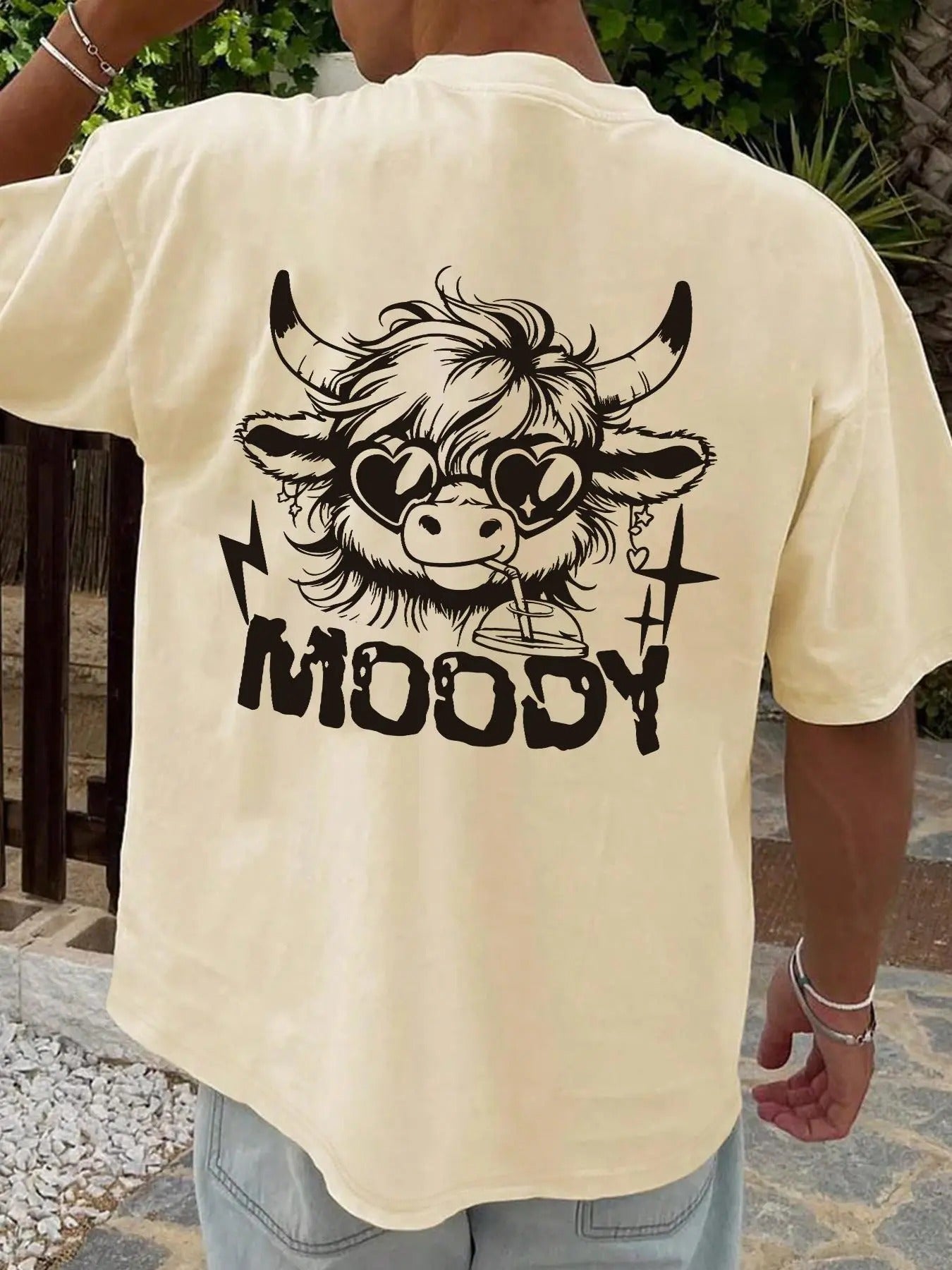 Men's Regular Fit Bull Head Print Round Neck Tee, Casual Short Sleeve Crew Neck T-shirt for Summer, Fashion Men's Top for...