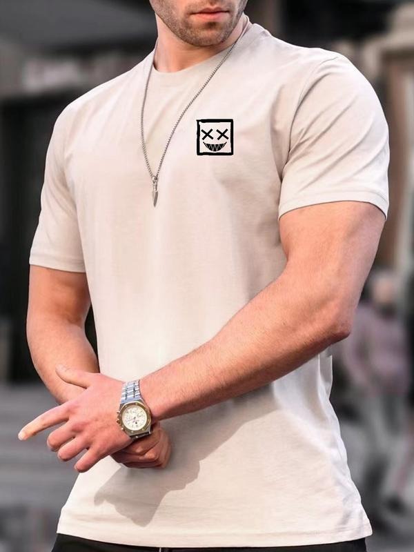 Men's Regular Fit Cartoon Print Round Neck Regular Sleeve Tee, Summer Clothes Hoodie, Sweatshirt | PodTeesHub.com