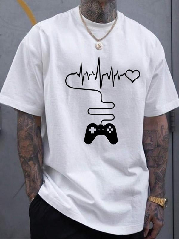 Men's Regular Fit Casual Short Sleeve Round Neck Graphic Tee, Summer Clothes, Trendy Printed T-Shirt for Summer Daily...