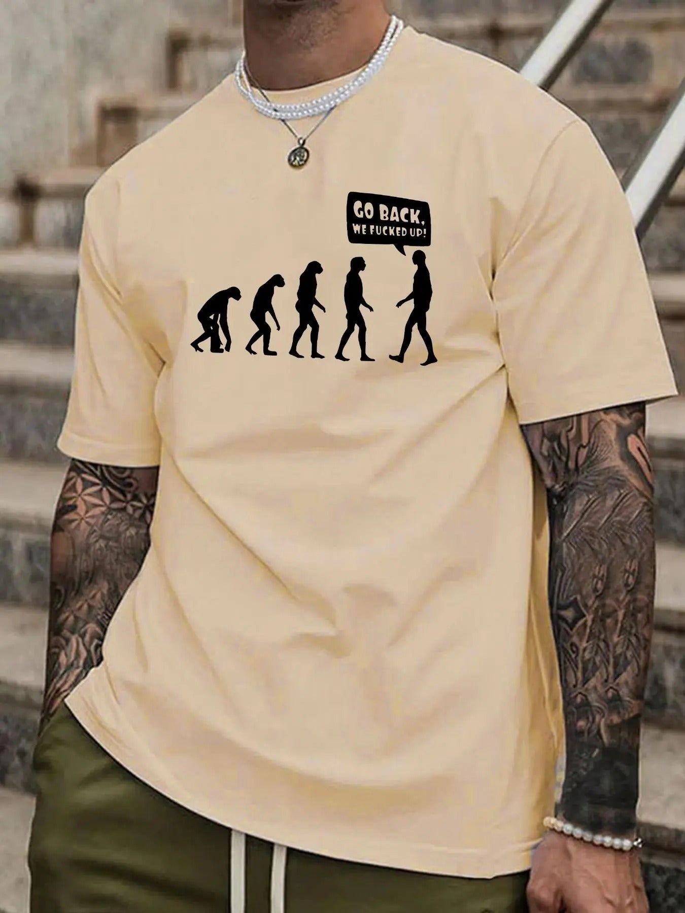 Men's Regular Fit Figure & Letter Graphic Round Neck Tee, Casual Short Sleeve T-shirt for Summer, Fashion Men's Top for...