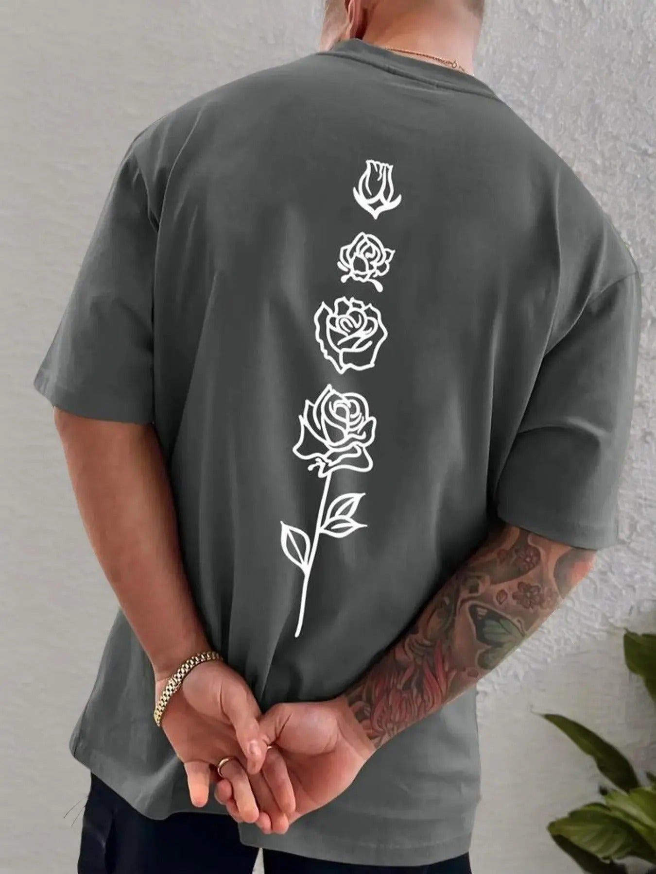Men's Regular Fit Floral Print Round Neck Tee, Casual Short Sleeve Crew Neck T-Shirt for Summer, Fashion Men's Top for...