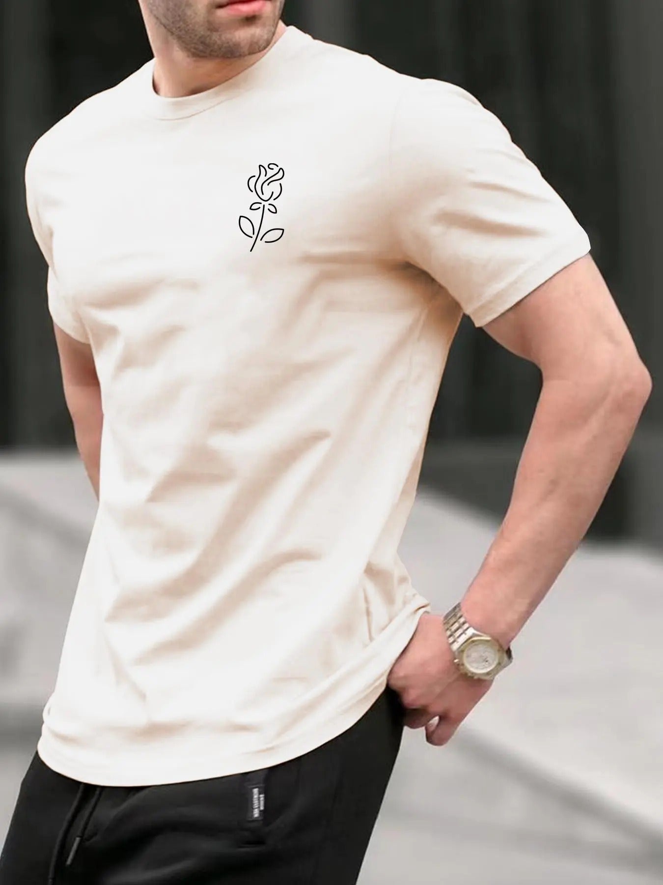 Men's Regular Fit Floral Print Round Neck Tee, Summer Clothes Short Sleeve Crew Neck T-Shirt, Casual Summer Top for Men...