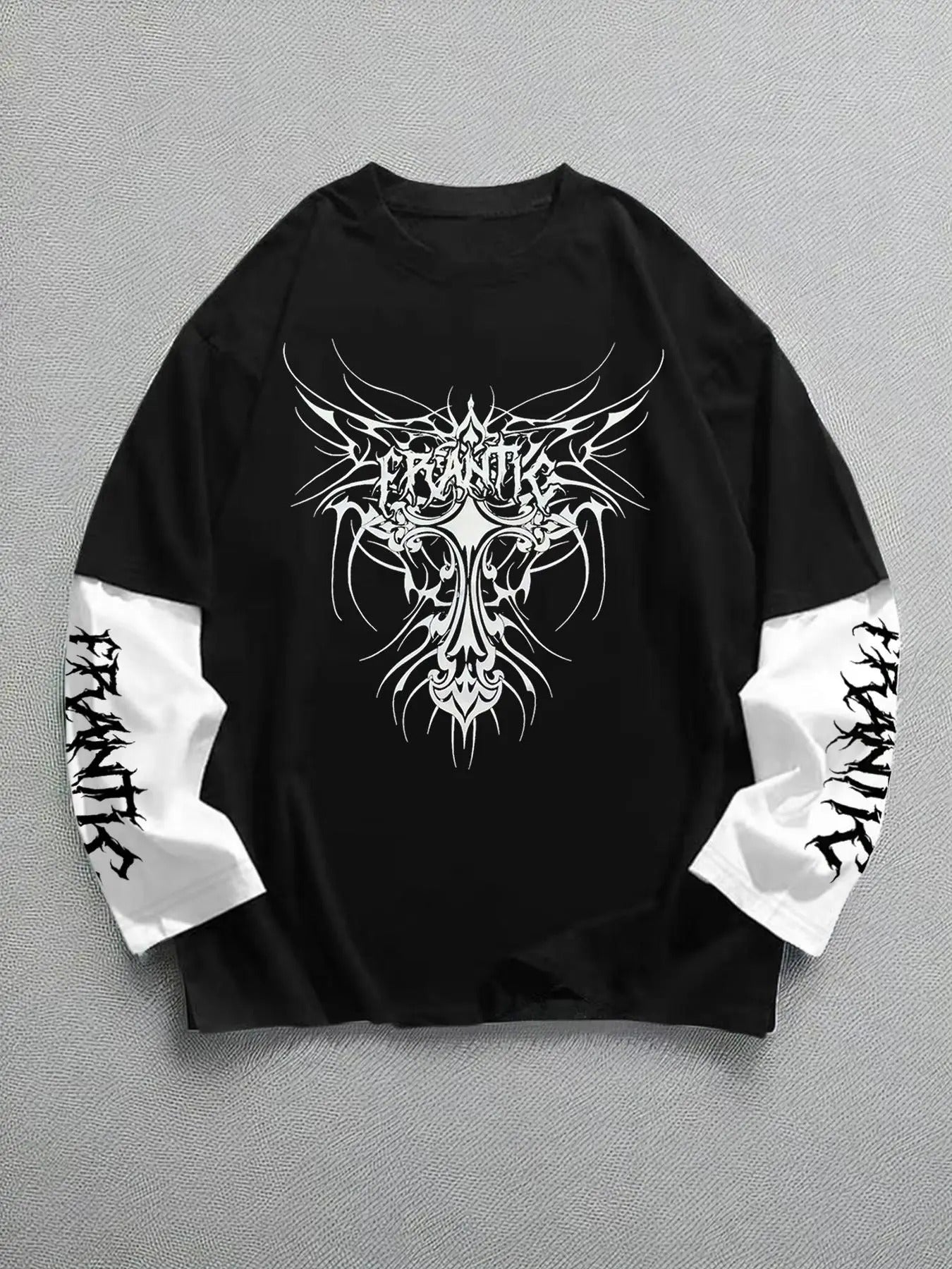Men's Regular Fit Geometry Print Drop Shoulder Sweatshirt, Casual Streetwear Sweatshirt, Casual Comfy Long Sleeve Round...