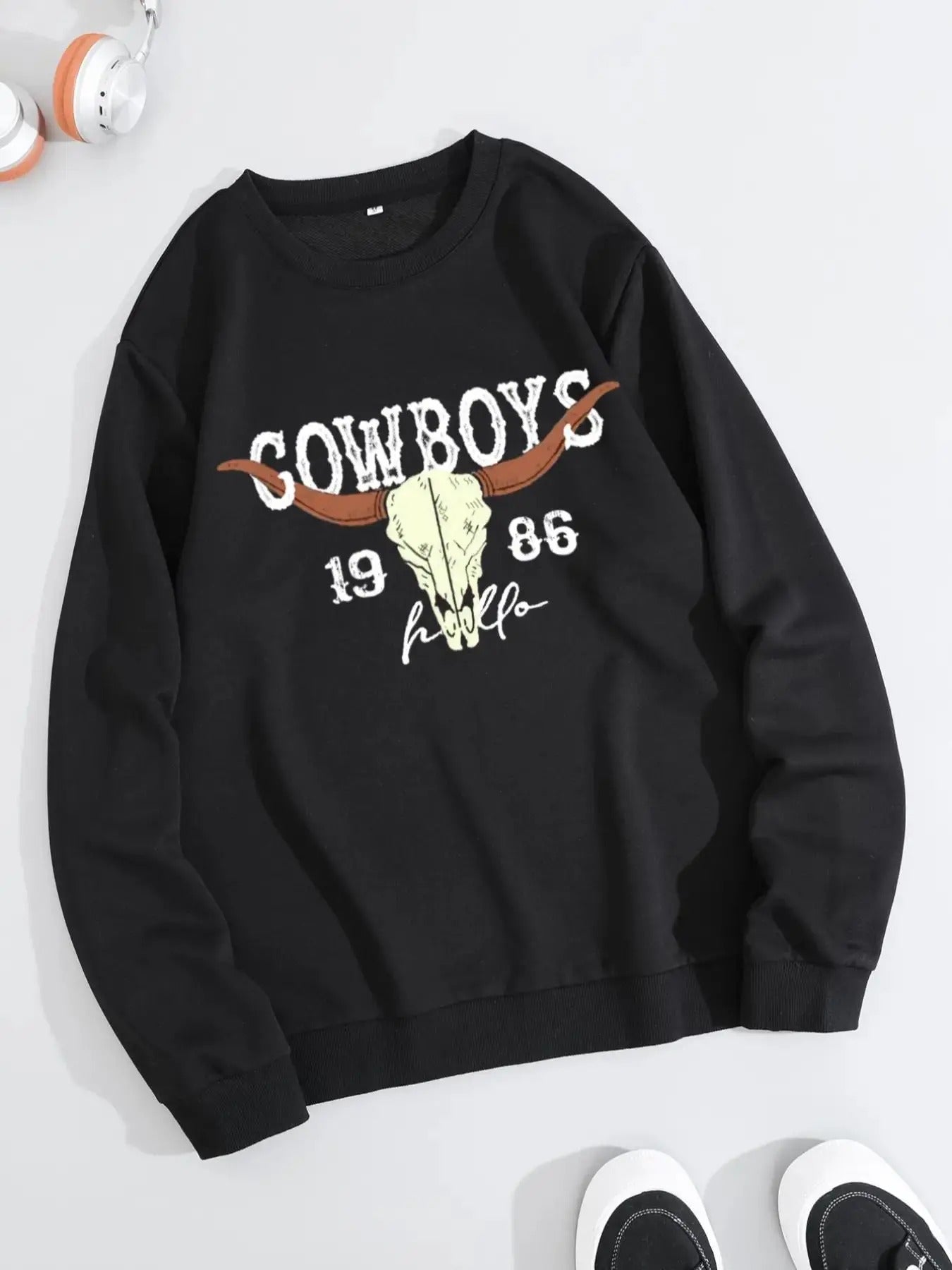 Men's Regular Fit Graphic Print Round Neck Sweatshirt, Casual Long Sleeve Crew Neck Pullover for Fall & Winter, Men's...