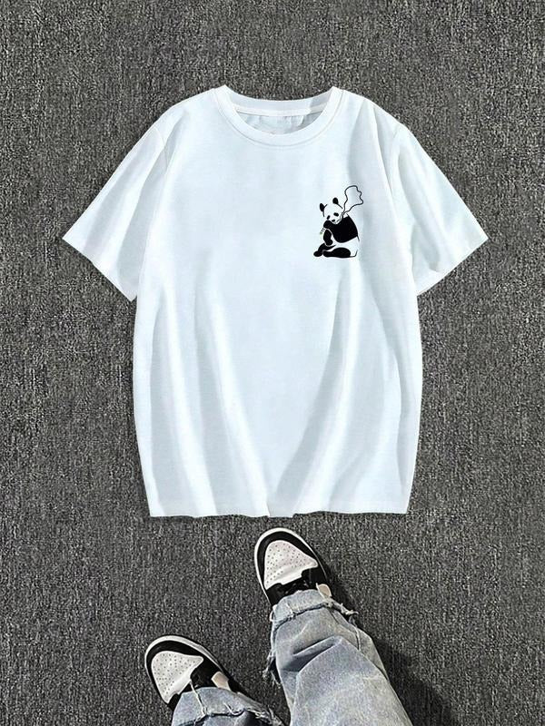 Men's Regular Fit Graphic Print Round Neck Tee, Casual Short Sleeve Crew Neck T-shirt for Daily Wear, Fashion Men's Top...