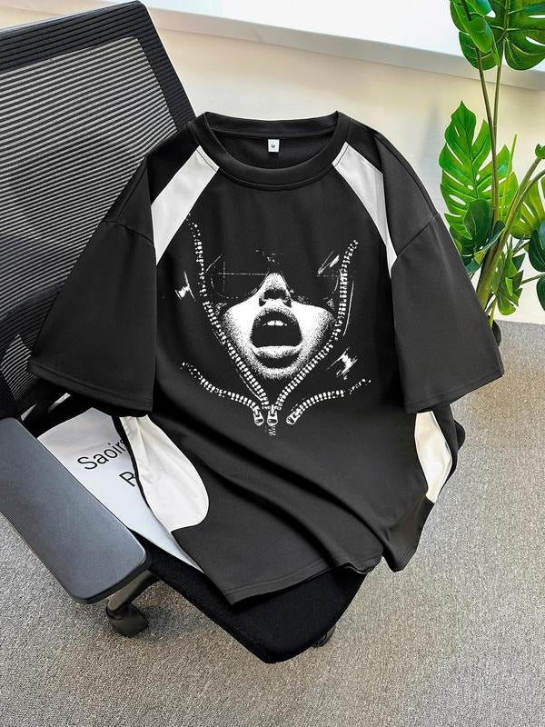 Men's Regular Fit Graphic Print Round Neck Tee, Loose Casual Short Sleeve T-shirt for Summer, Men's Top for Daily Wear...