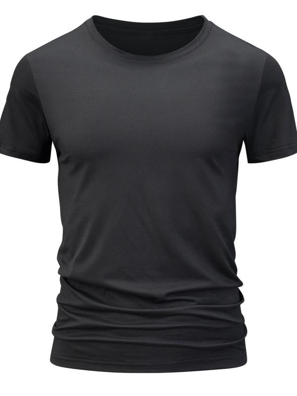 Men's Regular Fit Knit Plain Round Neck Regular Sleeve Tee Hoodie, Sweatshirt | PodTeesHub.com