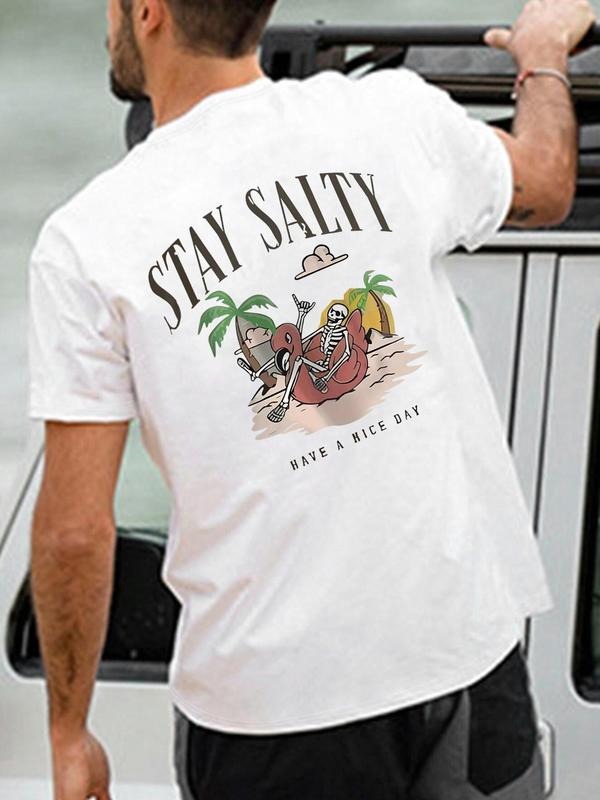 Men's Regular Fit Landscape Print Round Neck Tee, Casual Short Sleeve Crew Neck T-shirt for Summer, Fashion Men's Top for...