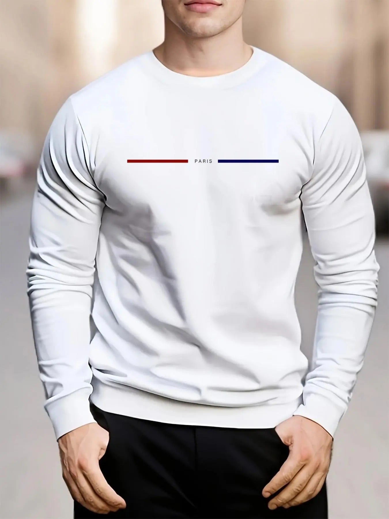 Men's Regular Fit Letter Print Round Neck Sweatshirt, Casual Long Sleeve Crew Neck Pullover for All Seasons, Fashion...