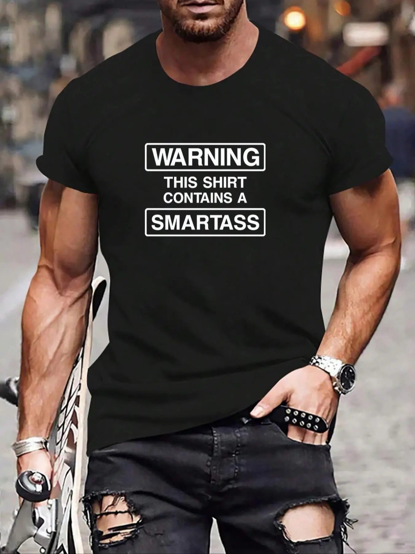 Men's Regular Fit Letter Print Round Neck Tee, Casual Short Sleeve Crew Neck T-Shirt for Summer, Fashion Men's Top for...