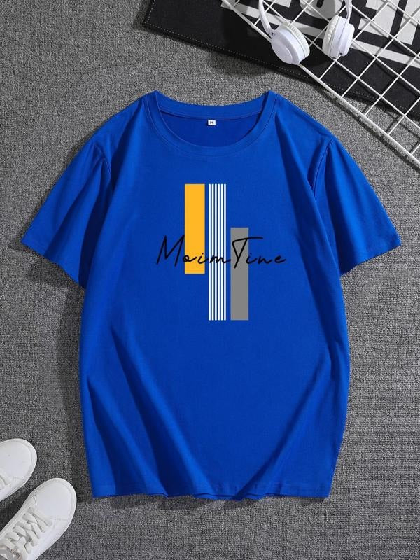 Men's Regular Fit Round Neck Short Sleeve Graphic Tee, Summer Clothes, Casual Street Crew Neck T-shirt for Summer, Casual...