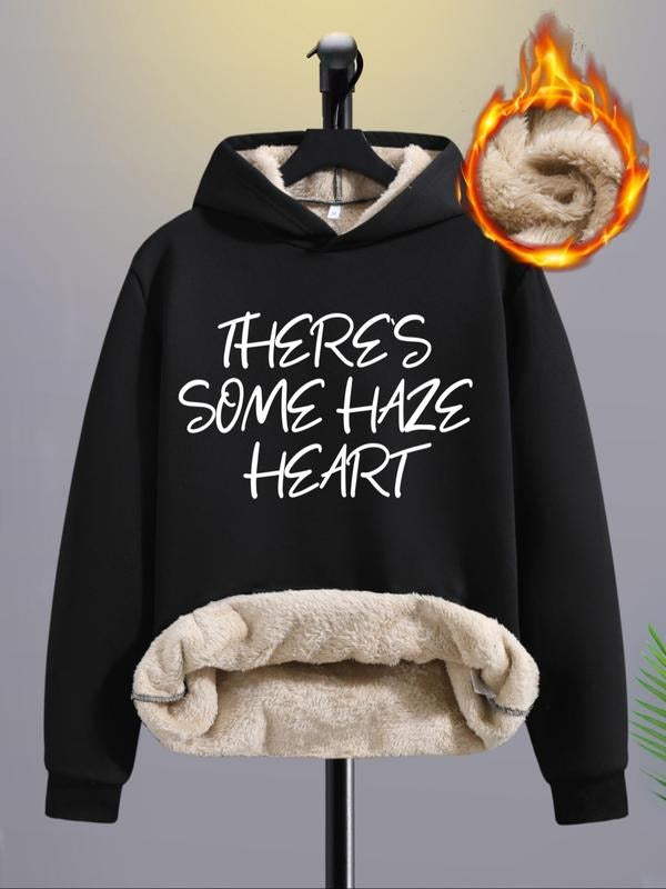 Men's Regular Fit Slogan Print   Hoodie, Casual Comfy Thermal Lined Hooded Sweatshirt for Daily Wear, Men's Clothes for...