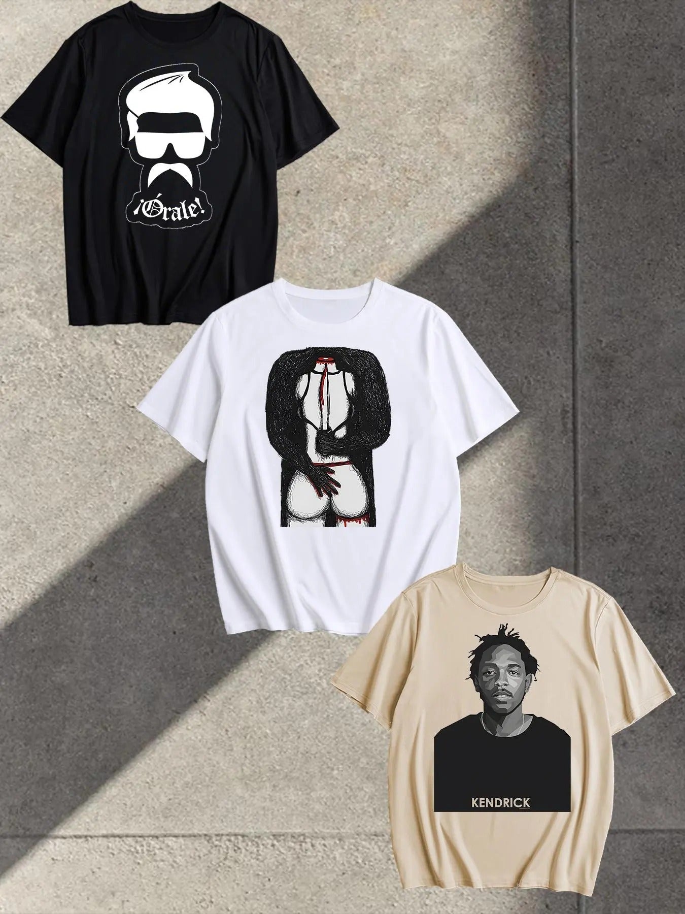 Men's Round Neck Graphic   Tee, Loose Street Fashion Casual Comfy  Short Sleeve T-shirt for Summer, Men's Top for Daily...