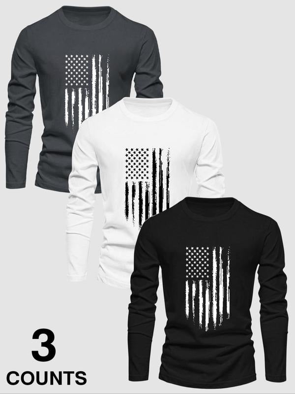 Men's Round Neck Long Sleeve Casual Loose-Fit T-Shirt, Thick Fabric Kint Style Tee for Fall & Winter Seasons, Comfortable...