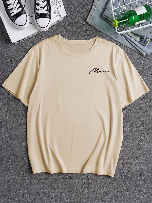 Men's Round Neck Tee, Loose Casual Fashion Short Sleeve T-shirt for Summer, Men's Top for Daily Wear Hoodie, Sweatshirt