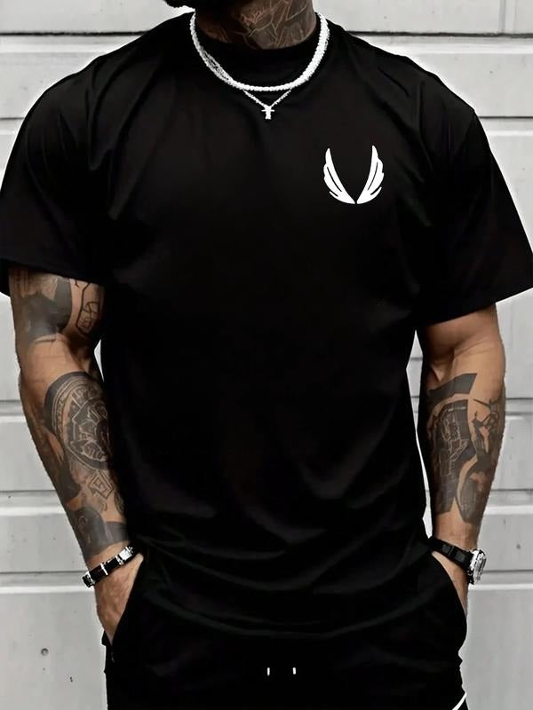 Men's Short Sleeve T-Shirt, Trendy Casual Streetwear, Poker Card Print Design, Hip-Hop Style, All Seasons Wear style 02...