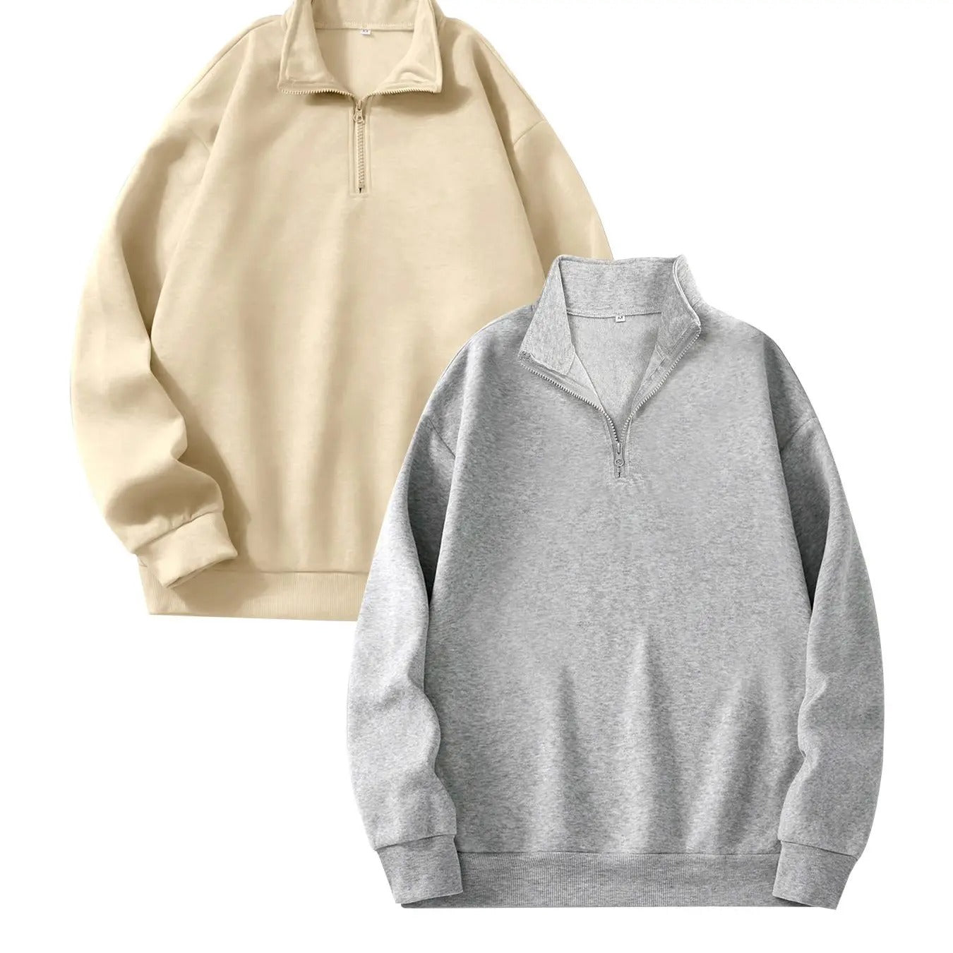 Men's Solid Half Zip Sweatshirt, Casual Regular Fit Long Sleeve Pullover for Fall & Winter, Men's Clothes for Daily Wear...