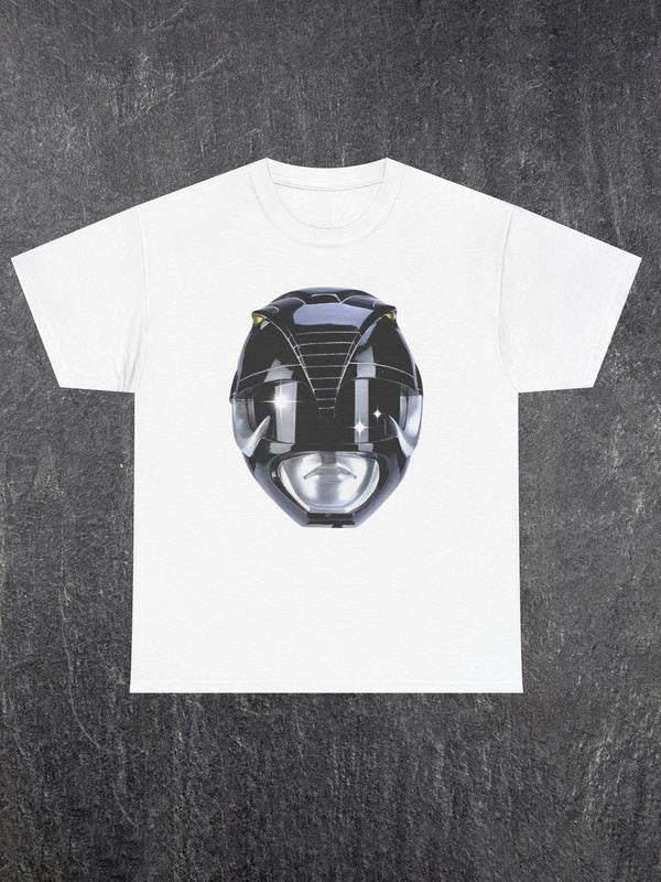Men's Street Style Helmet Design Round Neck Graphic Tee, Regular Fit Casual Short Sleeve T-shirt for Summer, Men's Top...