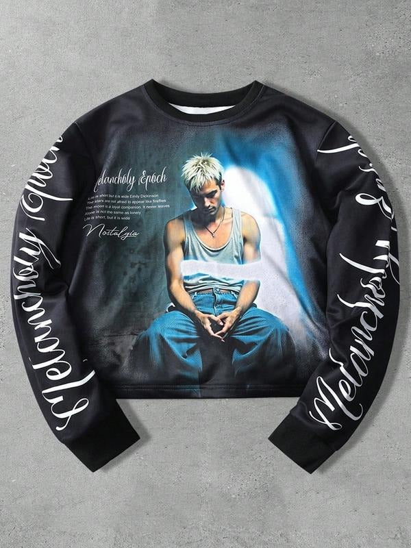 Men's Streetwear Casual Fashion Graphic Print Hoodie, Spring & Fall Trendy Hip-Hop Rap Style, Fitted Sportswear Outdoor...