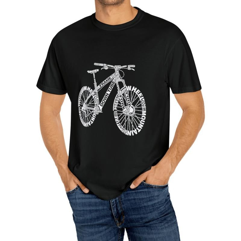 Men's Stylish Black Cotton T-Shirt With Bicycle Print For Casual Summer Wear Hoodie, Sweatshirt | PodTeesHub.com