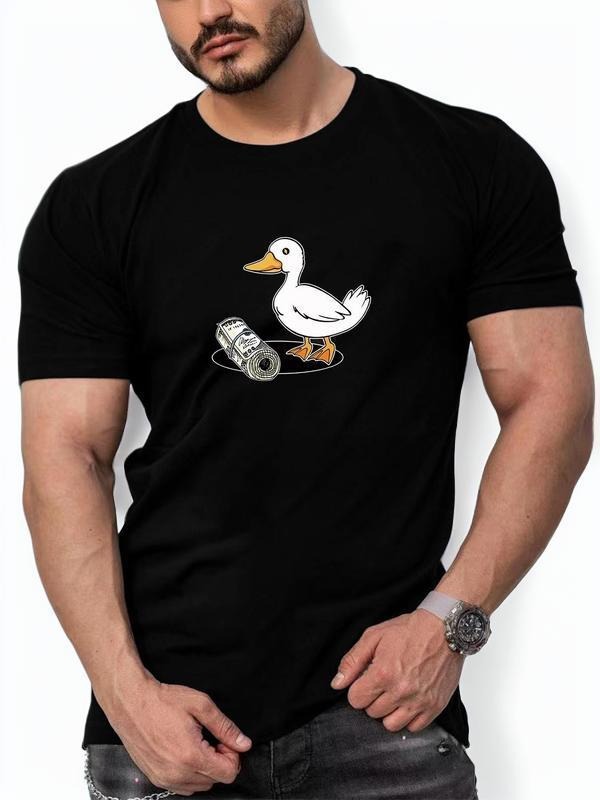 Men's Summer Clothes Cartoon Duck Print Short Sleeve Tee, Funny Graphic Novelty T-shirts for Men, Regular Fit Round Neck...