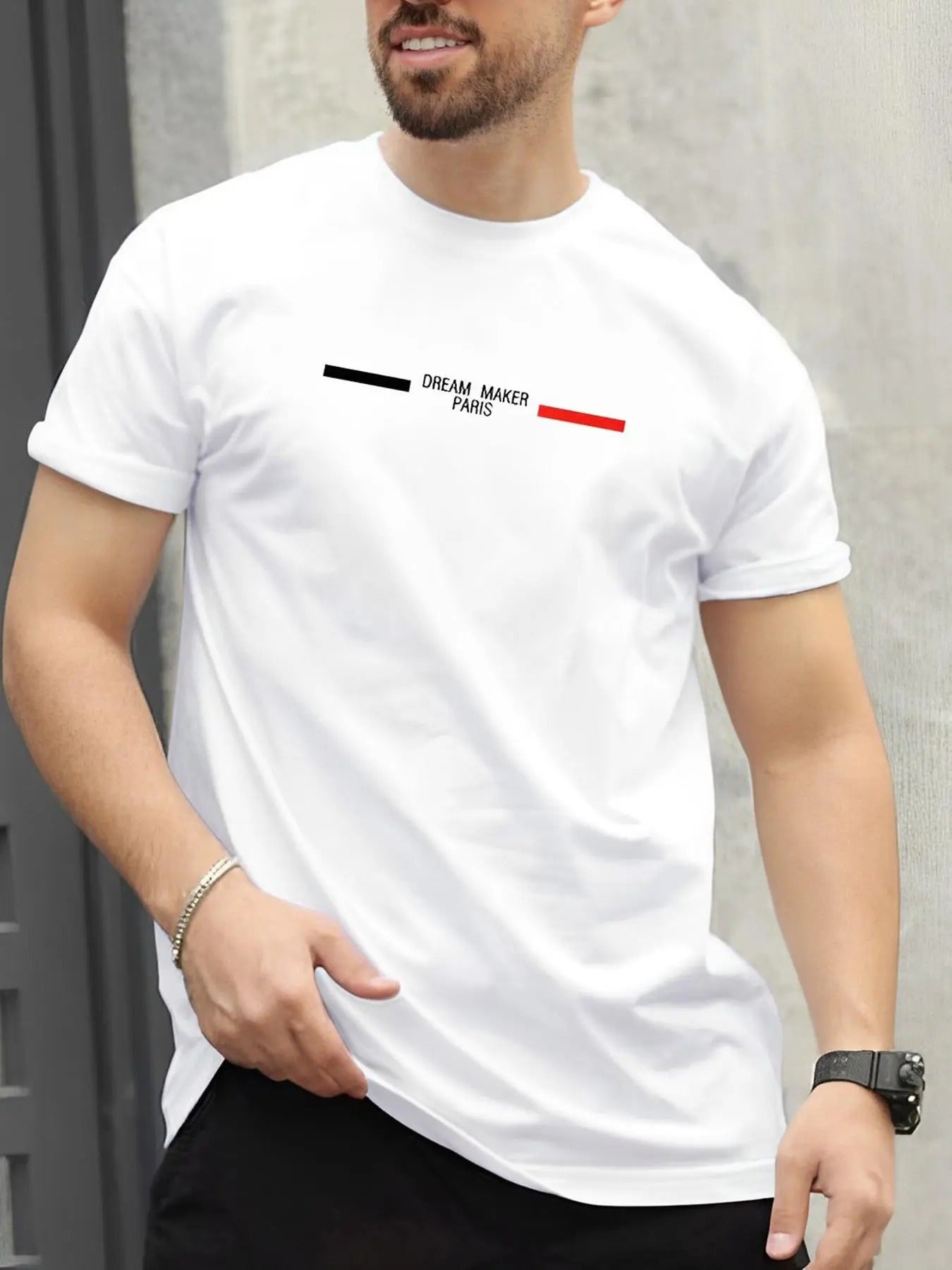 Men's Summer Clothes Regular Fit Letter Print Round Neck Tee, Short Sleeve Crew Neck Top, Casual Graphic T-Shirt for...