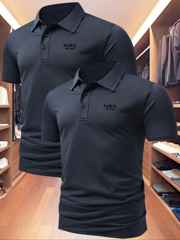 Men's Summer Polo Shirt, Casual Fitted Short Sleeve, Quick-Dry Fabric, Outdoor Sports & Leisure Wear, Birthday Gift Idea...