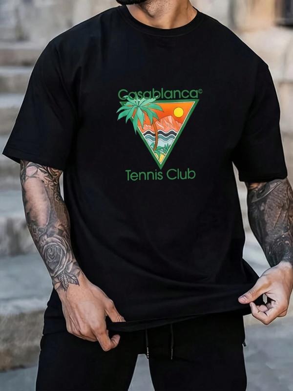 Men's Summer Printed Short Sleeve T-Shirt, Casual Beach Vacation Top for Fishing Basketball Camping Gym Swimming, Perfect...