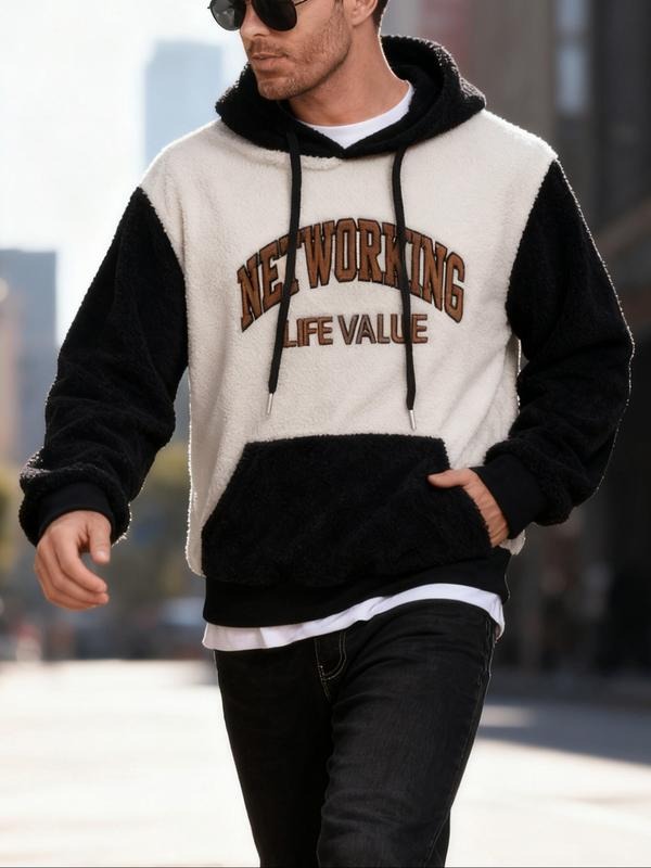 Men's Thick Knit Hoodie with Embroidered Print, Comfortable Fabric, Perfect Gift for Friends and Family, Daily Wear,...