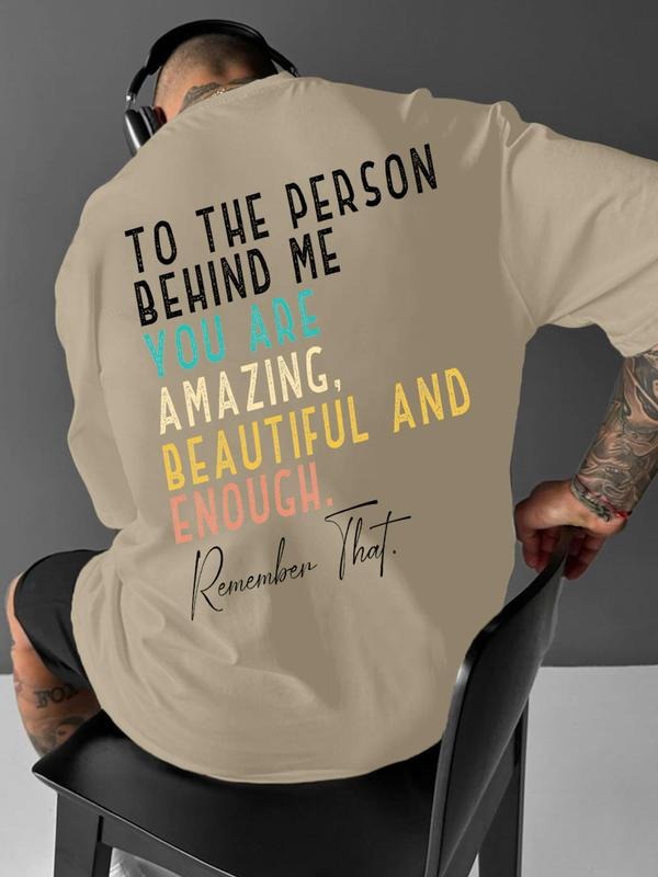Men's Trendy Graphic T-Shirt, Inspirational Slogan Design, Fashion Casual Daily Wear, Summer Fitted Kint Fabric, Set...
