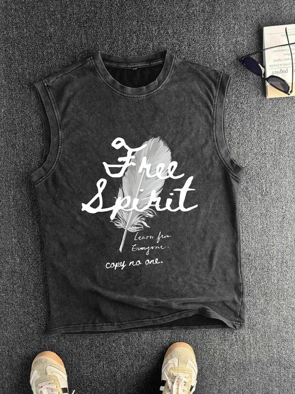 Men's Vintage Style Cotton Sleeveless T-Shirt, Fitted Round Neck Casual Summer Top, Trendy Fashion for Men Hoodie, Sweatshirt