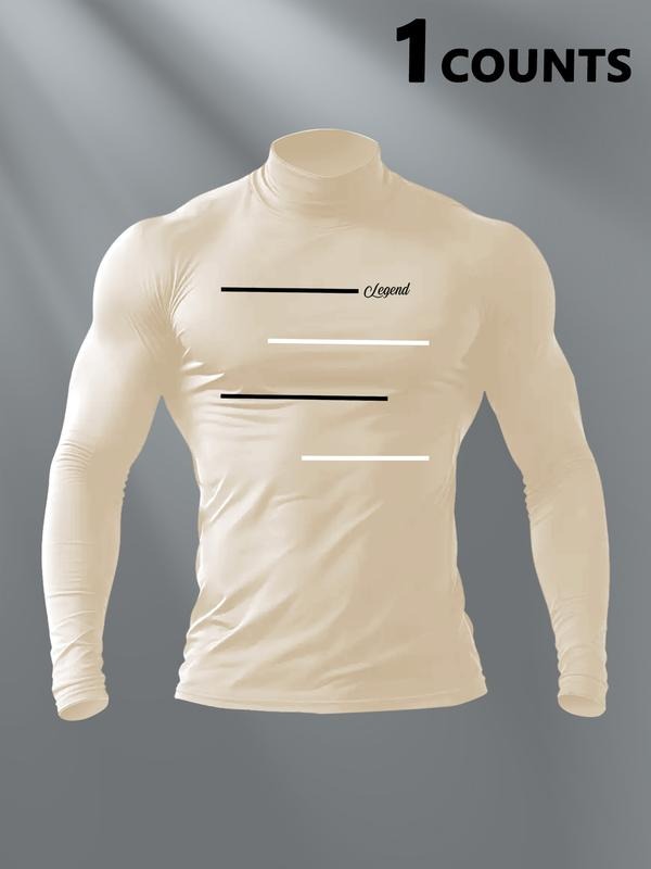 Men's high-neck long-sleeve shirt with fun prints, sporty casual style, trendsetter, comfortable fit with a humorous...