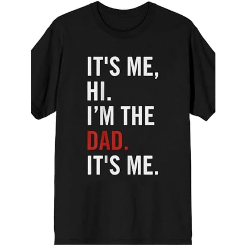 Men's, Women's Cotton Casual Hi I'm Dad Fashion T-Shirt Top, Black Drop Shoulder Crew Neck Hoodie, Sweatshirt