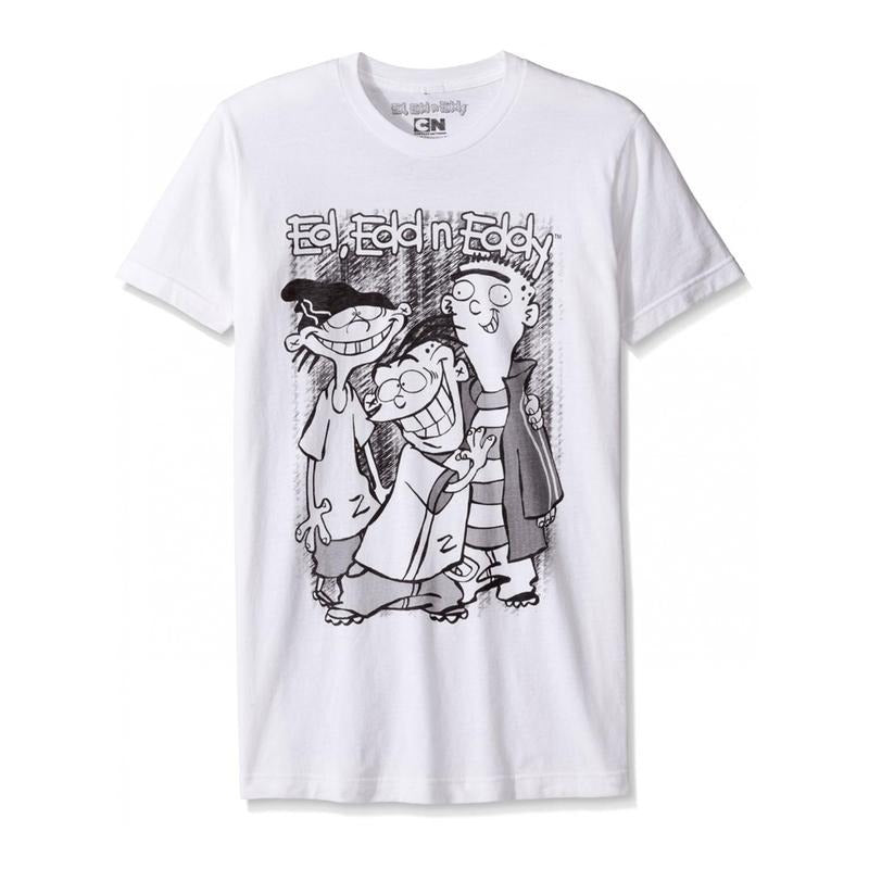 Mens Ed Edd N Eddy Graphic Tee White Cotton Short Sleeve Shirt For Fans Lightweight Comfortable Casual Wear Perfect For...