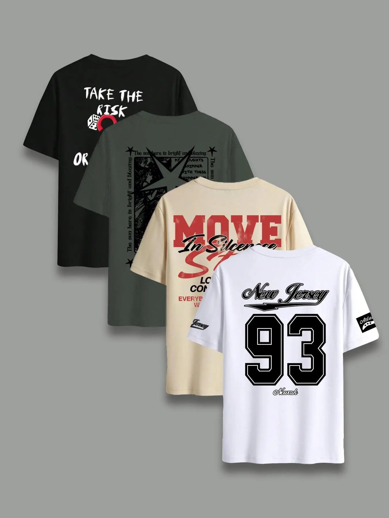 Menswear Loose Letter Graphic Print Round Neck Tee, Streetwear  Casual Short Sleeve Crew Neck T-shirt for Summer, Graphic...