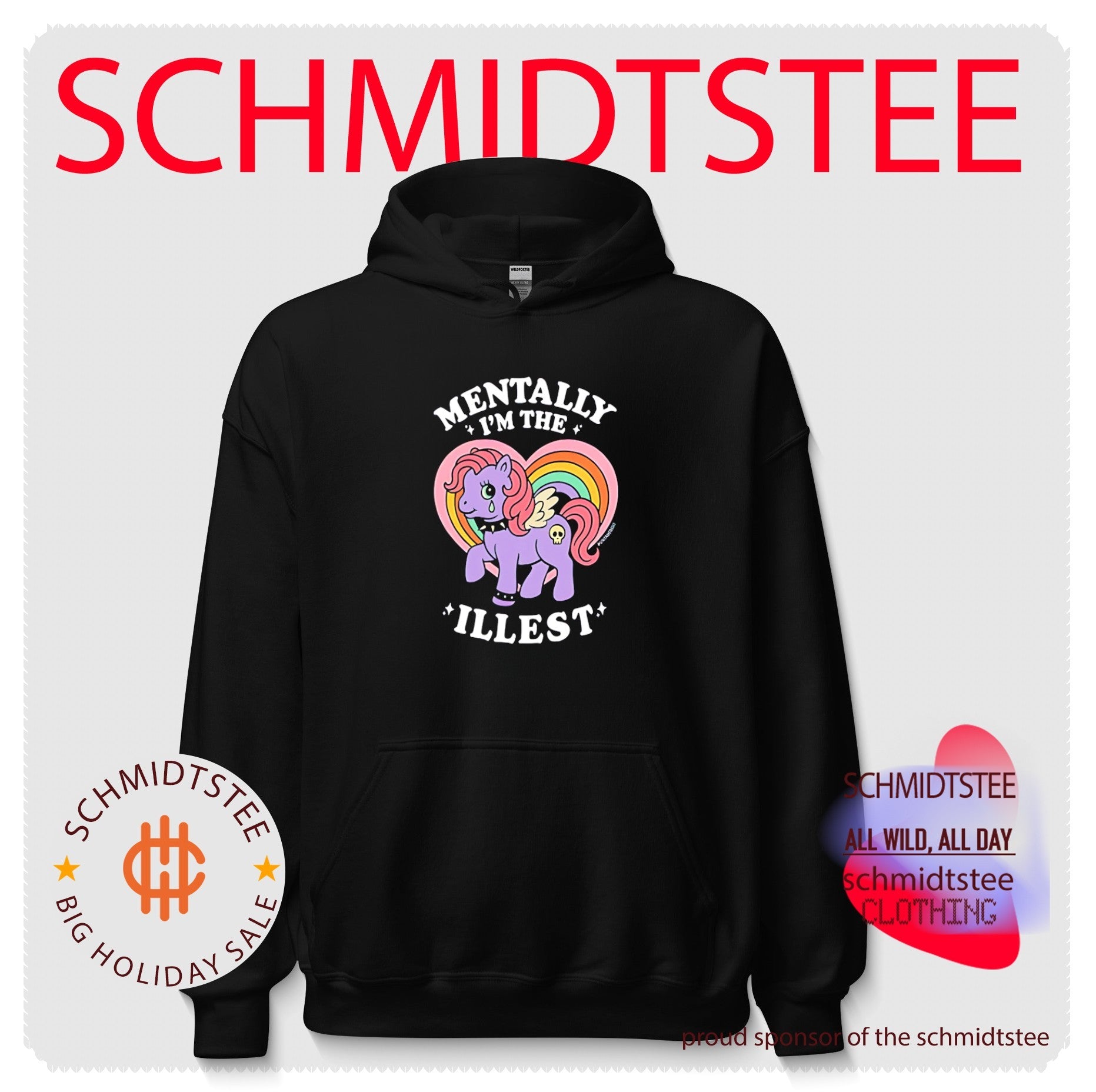 Mentally I’m the illest funny retro rainbow pony graphic shirt