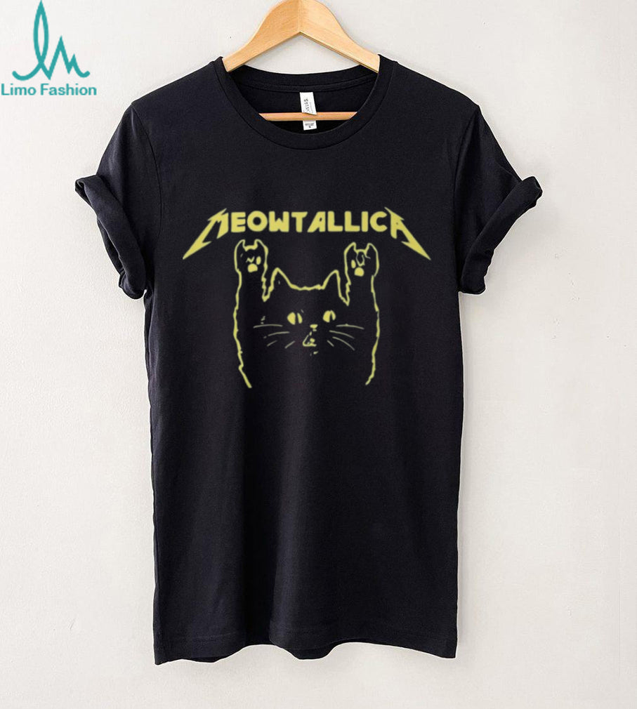 Meowtallica Heavy Metal Cat Logo Music Band Graphic T Shirt